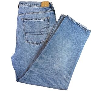 American Eagle Women's Size 16 Super High-Rise Ankle Straight Jeans Light Wash